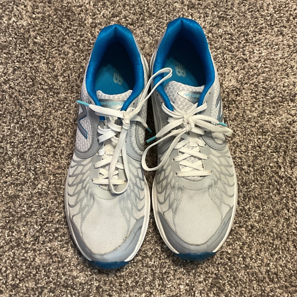 New Balance Gray and Blue Athletic Sneakers